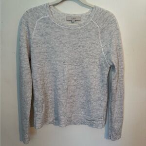 LOFT Light Gray Textured Knit Top